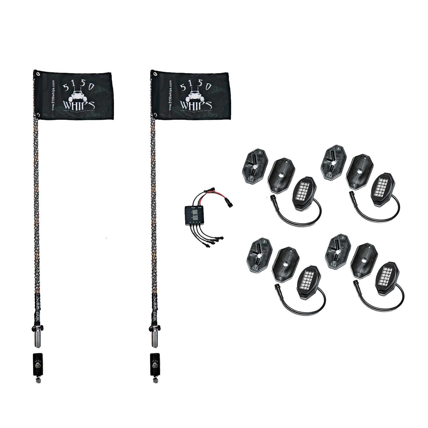 187 Whips and Rock Light Combo Kit