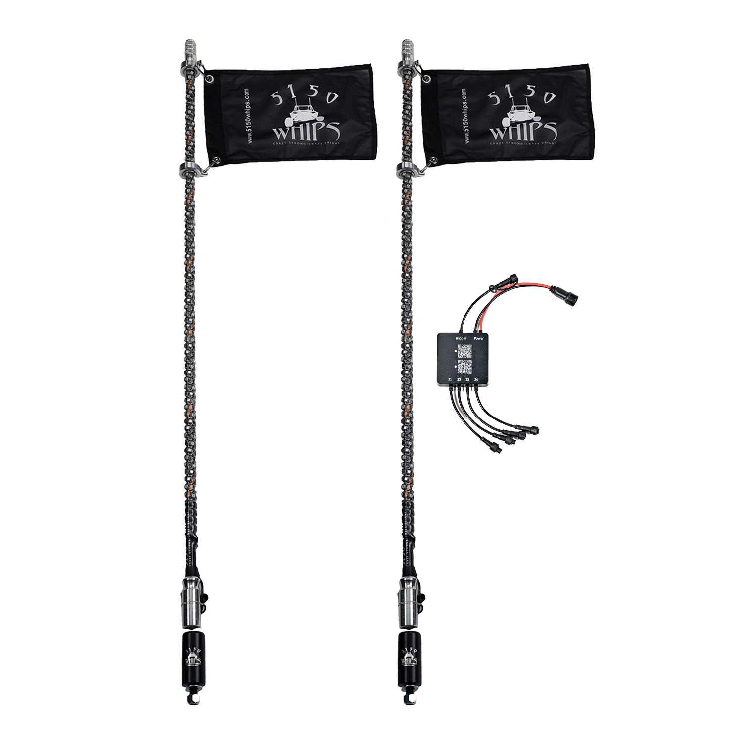 187 Platinum LED Whips – Pair
