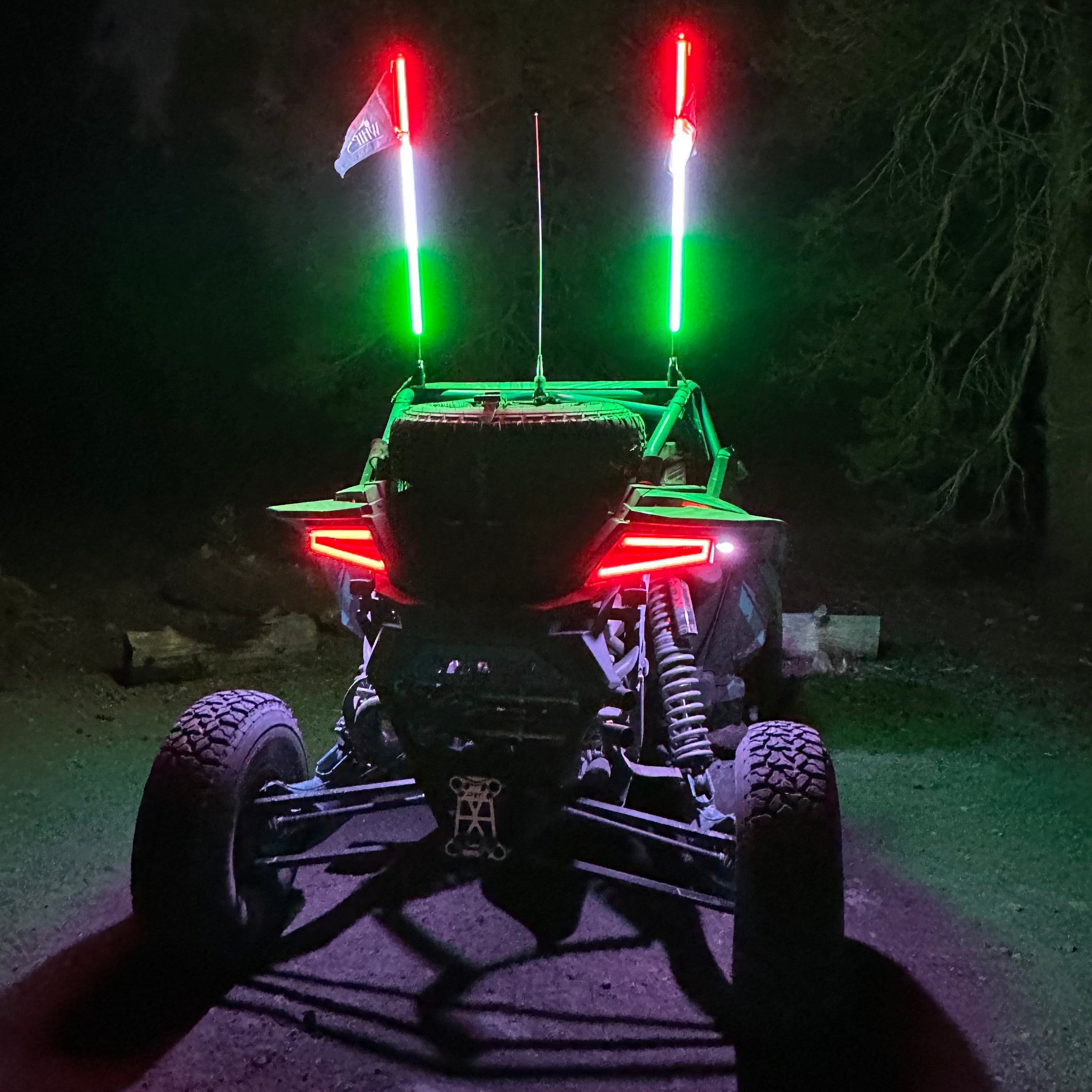 Hyper Color LED Whip – Red White Green – 5150 Whips
