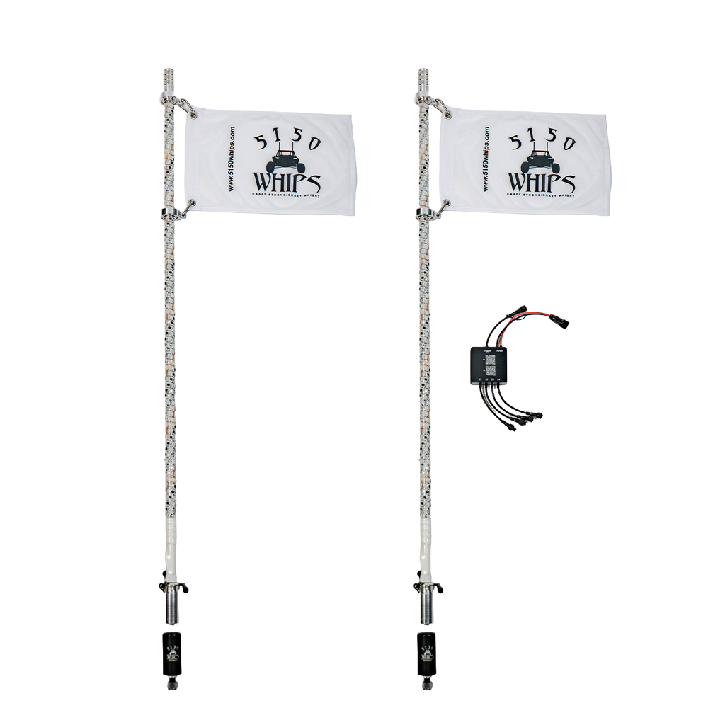 187 Platinum Chalk Line LED Whips – Pair