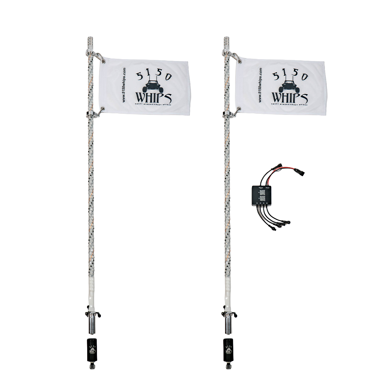 187 Platinum Chalk Line LED Whips – Pair