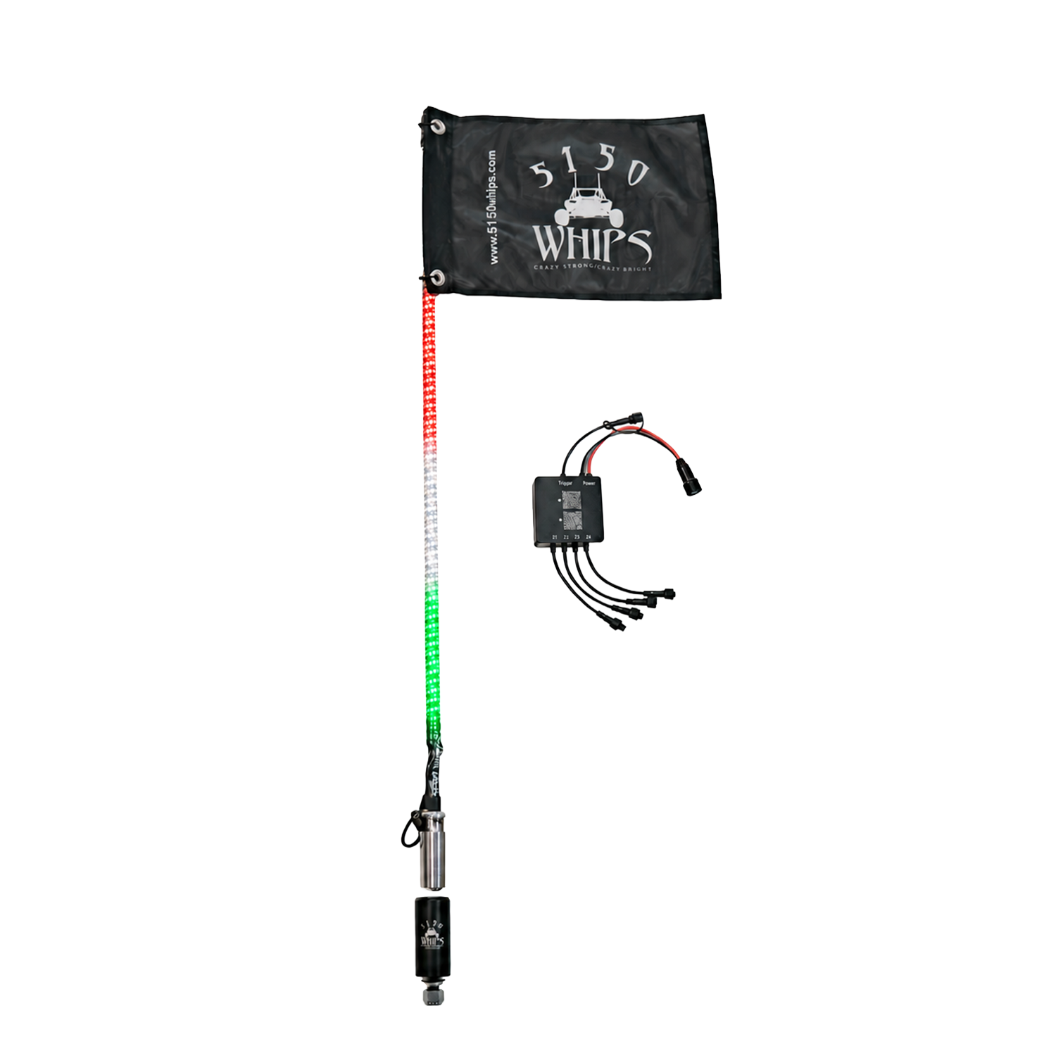 Hyper Color LED Whip – Red White Green